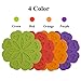 ME.FAN 4 Set Silicone Pot Holders, Trivet Mat, Jar Opener, Spoon Rest and Kitchen Trivet, Non Slip Flexible, Durable, Heat Resistant Dishwasher Available Kitchen Trivet and Pot Pads-Deep Color