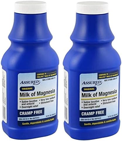 Amazon.com: Original, sin calambre, leche de magnesia (paquete de 2) - 12 fl oz: Health \u0026 Personal Care
