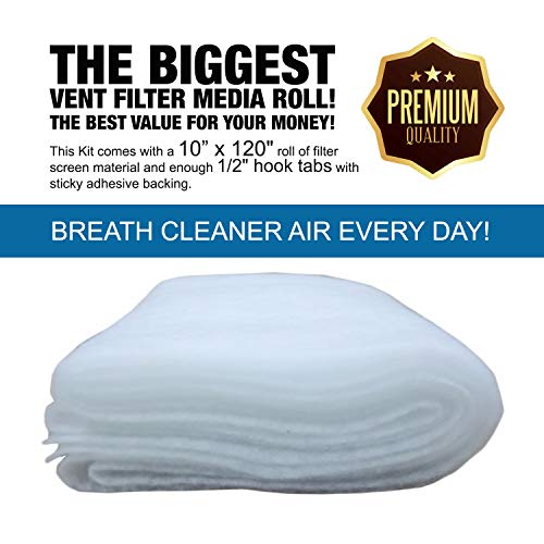 Air Vent Filters Kit, 120"X 10" Cut to Fit Electrostatic Air Filter & 1