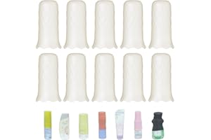 NELSHP Travel Bottle Covers,10 Pack Silicone Travel Size Container Sleeves,Stretching Travel Accessories for Shampoo Lotion Conditioner Wash Body Bottles
