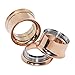Longbeauty Colorful Stainless Steel Screwed Double Flared Ear Tunnels Expander Plugs Stretcher 12pcs Set Gauges 3mm-25mm