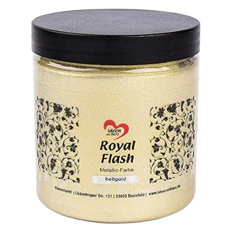 Ideen mit Herz Acryl-Farbe metallic Royal Flash, Hochbrillante Metallic-Farbe, 50 ml (XL hellgold - 250 ml)