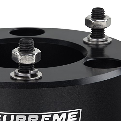 Supreme Suspensions - Front Leveling Kit for 2004-2019 Nissan Titan, 2004-2015 Nissan Armada and 2004-2010 Infiniti QX56 3" Front Lift Aircraft Billet Strut Spacers 2WD 4WD (Black)