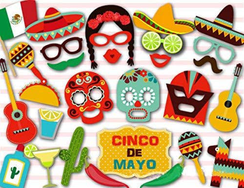 iFun iCool Mexican Themed Photo Booth Props Kit Decorations Attached to the Stick - Party Decorations 29PCS