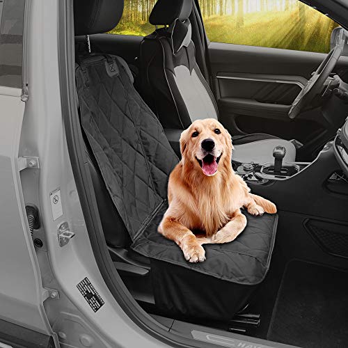Pet Deluxe Thick Front Car Seat Cover for Car and SUV Waterproof Nonslip Seat Covers for Pet Dogs and Cats Black (2 pack)
