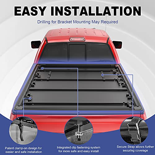 MOSTPLUS TriFold Soft Truck Bed Tonneau Cover On Top Compatible with 20152022 Ford F150 F150