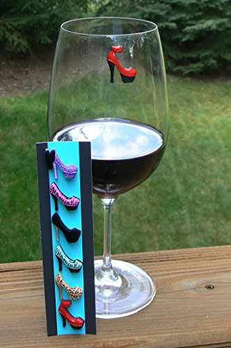 Simply Charmed High Heels Wine Glass Charms & Magnetic Drink Markers Novelty Glass Markers, Set Of 6 - Thumbnail 3
