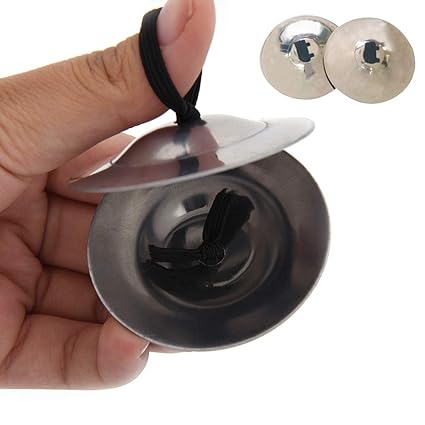 Coxeer 1 Pair Finger Zills Musical Percussion for Kids Finger Cymbals Metal Musical Tool