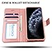 AMOVO iPhone 11 Pro Max Wallet Case [2 in 1 Detachable] Vegan Leather Case for iPhone 11 Pro Max (6.5’’) [Wristlet] [Kickstand] iPhone 11 Pro Max Flip Case (11ProMax (6.5'') Rosegold)