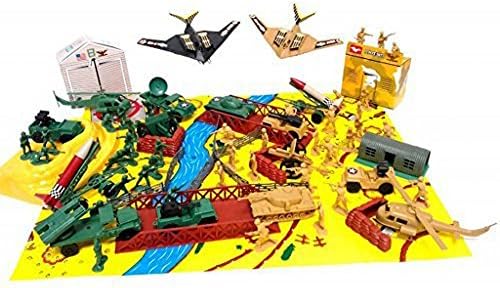 150+ Army Military Play Set Soldiers Missiles Tanks Blockade Walls!