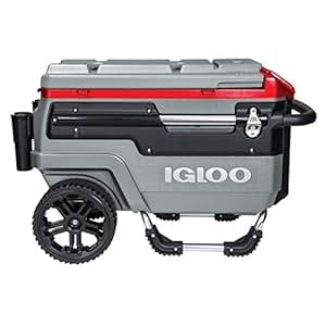 red igloo cooler with wheels