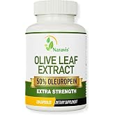 Naravis Olive Leaf Extract - 50% Oleuropein Immune Support Supplement - 120 Capsules (4-Month Supply)