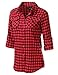 Fifth Parallel Threads F.P.T. Women's Junior Roll up Sleeve Plaid Button Down Shirt