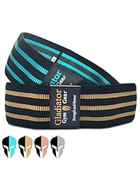GLADIATOR GYM GEAR Fabric Resistance Bands - Booty Glute Bands - Squat Bands for Working Out - 2 Pack Hip Band- Resistance Loops, Thick Resistance Bands for Legs and Butt, Cloth Resistance Bands