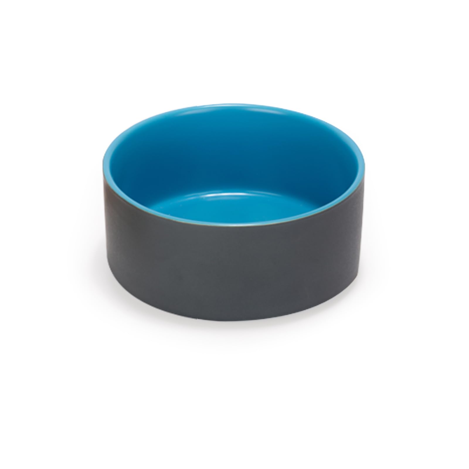 Photo 1 of SPUNKYJUNKY 13.5OZ Ceramic Dog and Cat Bowl, Modern Cute Weighted Food Water Bowl for Replacement Blue-Grey (1 Pack)