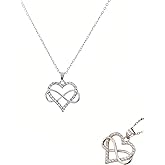 Hiiooweiyi Infinity Heart Necklace for Women, Love Heart Pendant with Cubic Zirconia and Infinity, Gold-plated Necklace for Girlfriend Mom for Wedding Prom Anniversary Birthday Valentines 1 Pcs