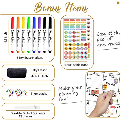 Jumbo Dry Erase Wall Calendar 48"x58" 2022 Undated Yearly Planner for Home, Office, School