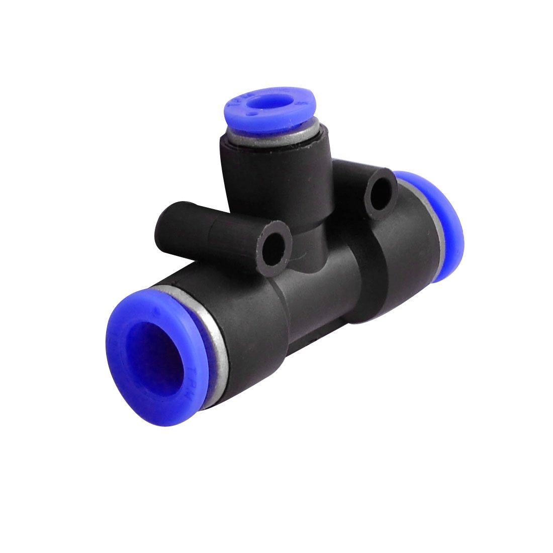 Sourcingmap Air Pneumatic Tee Adapters 10mm to 6mm One Touch Fittings Connectors Black Blue