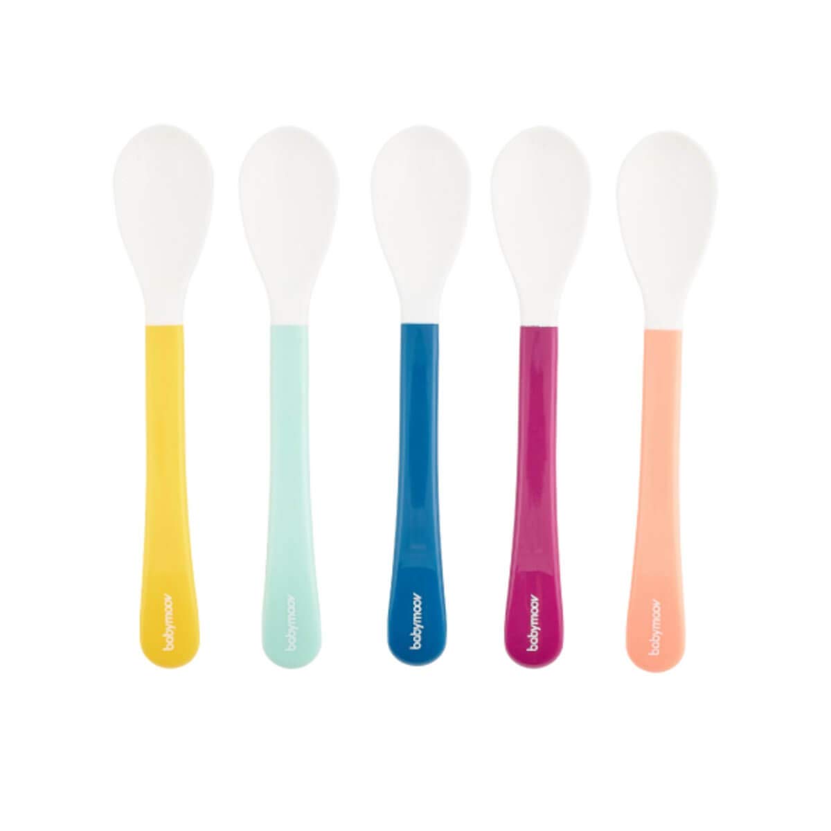 Babymoov Baby Feeding Spoons 2nd Stage Weaning, Multi-Colour, Set of 5