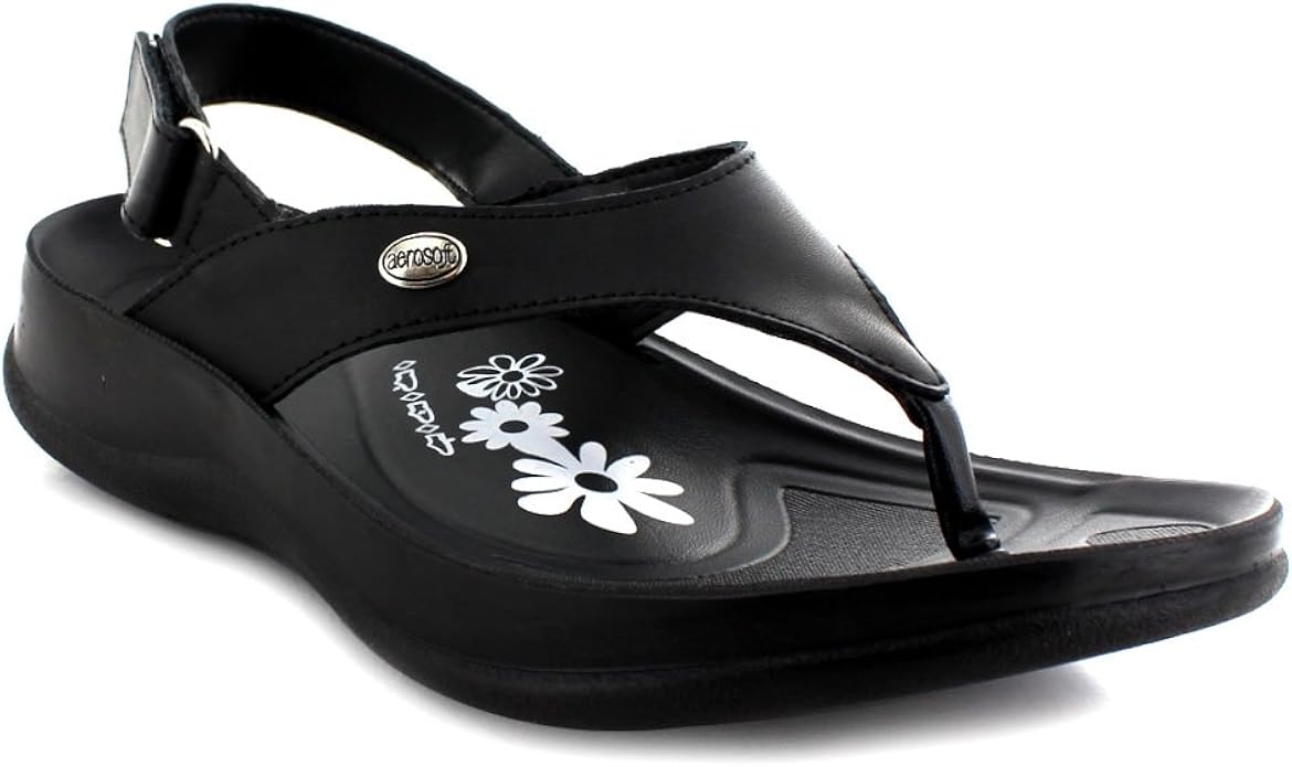 Amazon.com | Aerosoft Women's Tuck Sandals Black 7 M US/37 UK | Sandals