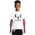 Messi Boys' Lifestyle Short Sleeve T-Shirt, Slim-fit Logo Tee, Cotton Blend Fabric