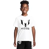 Messi Boys Lifestyle Short Sleeve T-Shirt, Slim-fit Graphic Tee, Cotton Blend Fabric