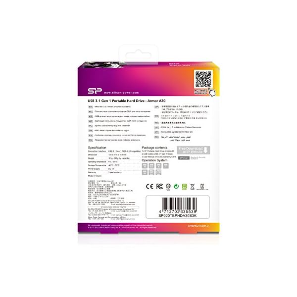 Silicon Power SP020TBPHDA30SK Externe Festplatte 2TB (6,4 cm (2,5 Zoll), USB 3.0) schwarz/orange – Bild 3