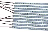 Rextin 10pcs Super Bright Rigid Hard Strip White 7020 Bar Light 12v 25CM 18LEDs with 3M Tape Adhesive