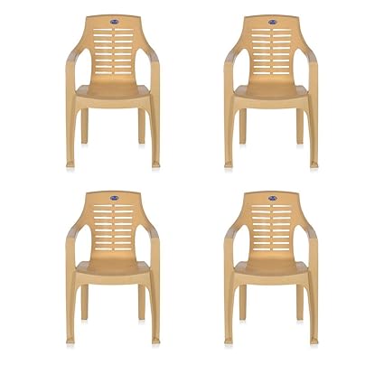 Nilkamal Set of 4 Chairs (Marble Beige)