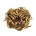 SWACC Short Messy Curly Dish Hair Bun Extension Easy Stretch hair Combs Clip in Ponytail Extension Scrunchie Chignon Tray Ponytail Hairpieces (Strawberry Blonde-27#)