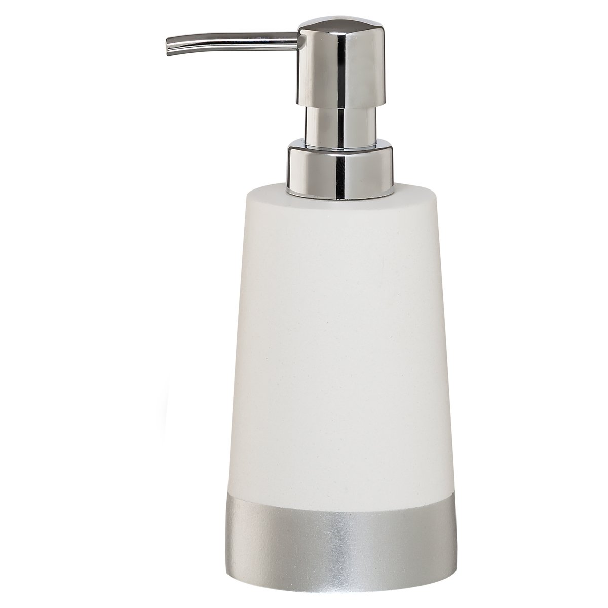 Sealskin Glossy Soap Dispenser, Polyresin, Silver, 8.9 x 17.9 x 7.3 cm
