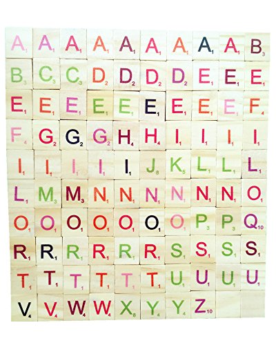 Abbaoww 500 Colorful Wooden Scrabble Tiles Letter Tiles Wood Pieces-Great for Crafts, Pendants, Spelling,Scrapbook - Thumbnail 3