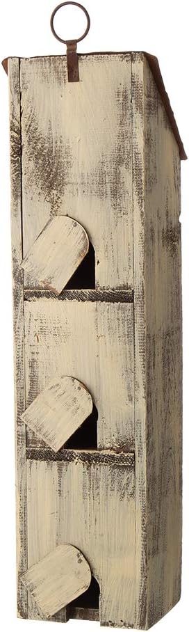 Glitzhome 17.95" H Wooden Three-Tier Hanging Distressed Garden Birdhouse : Garden & Outdoor