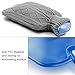 U UBEGOOD Hot Water Bottle with Knit Cover, Classic Transparent Hot Water Bag for Pain Relief, Staying Warm, Gift for Women and Girls (2 Liters, Blue/Gray)