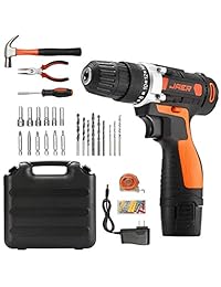 Jaer Cordless Drill,12V with Drill Bit Set and Home Tool Kit,3 8 Keyless(28 Pack)