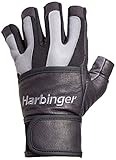 Harbinger Men's BioFlex WristWrap Weightlifting Gloves with Spider Grip Leather Palm (Pair), Large