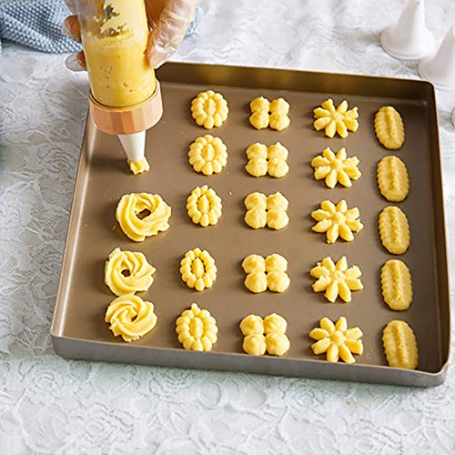 Cookie Press Gun,2019 Cookie Press with 2 Macaroon Baking Mat Sheets,16 Decorative Stencil Discs and 6 Icing Tips,2 Cleaning Brush,100ml Measuring Cup for Cookies and Biscuit and Churro Maker - Thumbnail 5