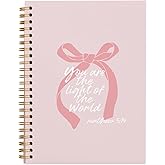 Bnwepo Coquette Pink Bow Bible Study Supplies Notebook, Bible Note Taking Supplies Notebook Journal, Cute notebook, Bible Study Notebook Supplies Gifts for Teen Girls Student Teacher,Christian Gifts for Women 5.5x8.3 inch
