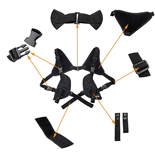 Depring Tactical Double Draw Shoulder Holster Concealed Every Day Carry Dual Pistol Holster Fully Adjustable Under Arm Horizontal Handgun Carrier fits Most Handguns