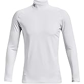 Under Armour ColdGear Armour Mens Fitted Mock Long Sleeve Shirt LT White-Black Large Tall