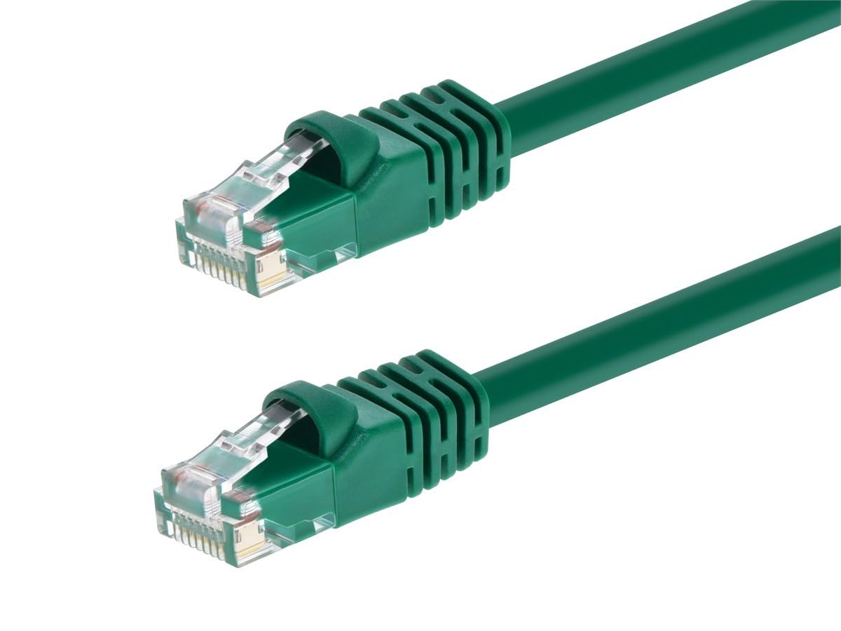 Monoprice 14-Feet 24AWG Cat6 550MHz UTP Ethernet Bare Copper Network Cable, Green (102310)