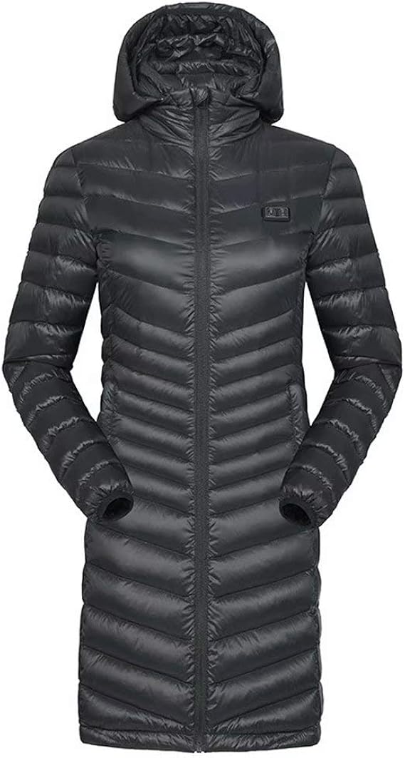 Amazon Eleitchtee 電熱ジャケット ダウンコート ロング丈 レディース ヒーター付き ヒートジャケット 極暖 フード付き コート ジャケット 通販