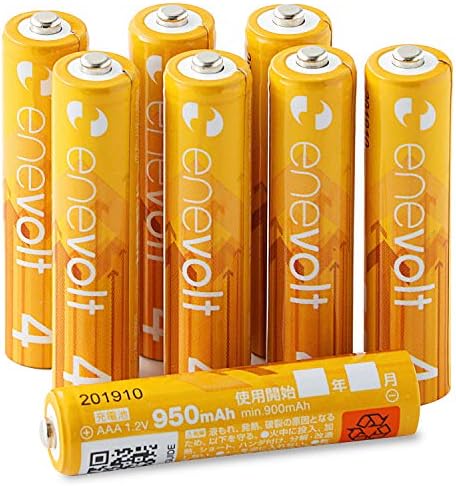 Enevolt エネボルト 単4形充電池 950mah ニッケル水素充電池 単4 充電池 使用開始記入欄 リニューアル版 3r Systems 8本セット