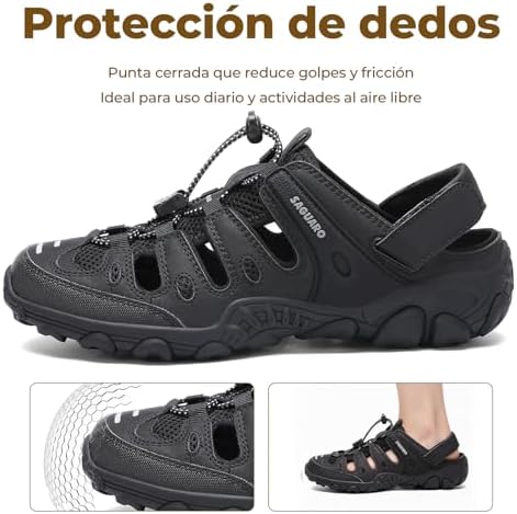 Sandálias de trekking leves e respiráveis para mulher, pretas 37