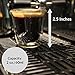 CoastLine Double Wall Insulated Glass Espresso & Shot Glass Set | Pair of Illusion Floating Liquid Drinkware for Coffee or Alcohol | Hand Blown for Hot or Cold Beverages