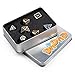DnDnD Heavy Polyhedral Metal Dice Set with Metal Box, 7-die Shiny Blue Surface with Golden Number for RPG,Dungeons and Dragons,Pathfinder,Shadowrun,D&D,Role Palying Game and Math Teaching