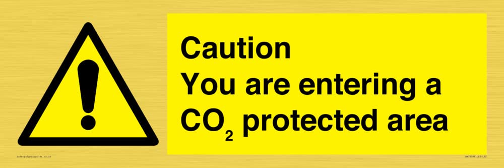 Caution you are entering a COâ‚‚ protected area Sign - 600x200mm - L62