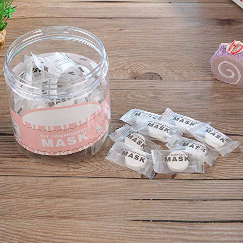 Facial Mask, 60pcs/bag Disposable Cotton Facial Mask, Compressed Face Mask Diy Facial Compressed Masque Mask Paper Face Skin Care Friendly Natural Cotton Mask for Women Lady Girls - Thumbnail 5