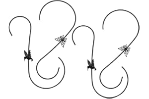 TOYANDONA 4pcs Black Metal S-Shaped Bird Feeder Hangers and Plant Pot Hooks for Outdoor Hanging Baskets