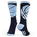 ChalkTalkSPORTS Basketball Performance Crew Socks - Black & Carolina Blue - Adult Mid-Calf Socks